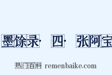 墨馀录·四·张阿宝是什么意思的图片